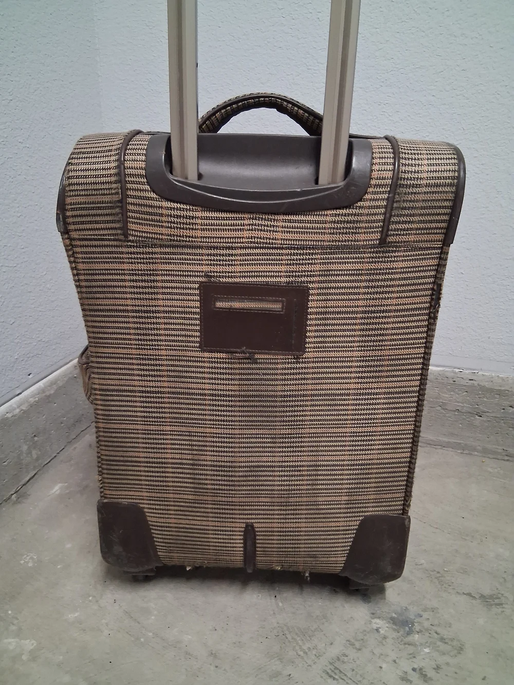 London Fog Brown Textured Upright Carry-On with Front Pocket